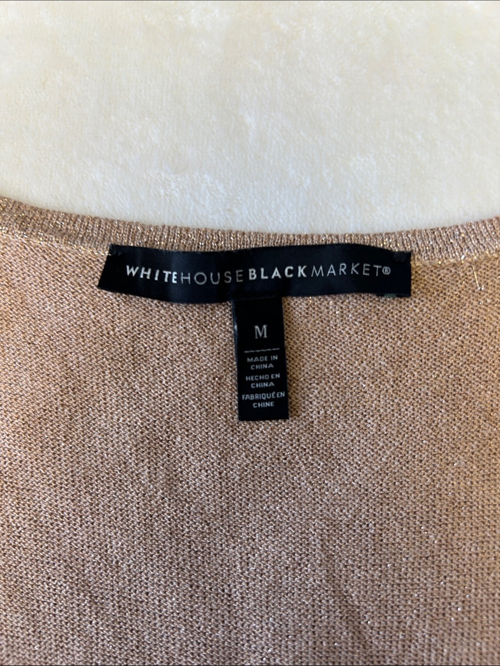 White House Black Market Rose Gold Sweater Size M - Picture 3 of 6